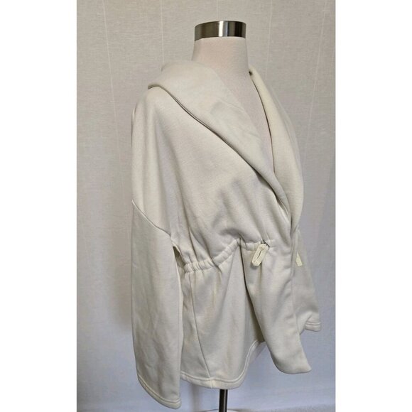 Fabletics Sage Open Jacket Coat Womens Size Medium Oatmeal Cream Cinch - Picture 7 of 7